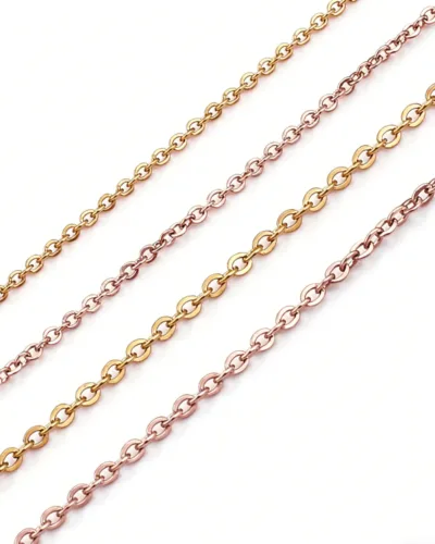 1Pcs Golden Stainless Steel Cable Chain Necklace Bulk 2 1