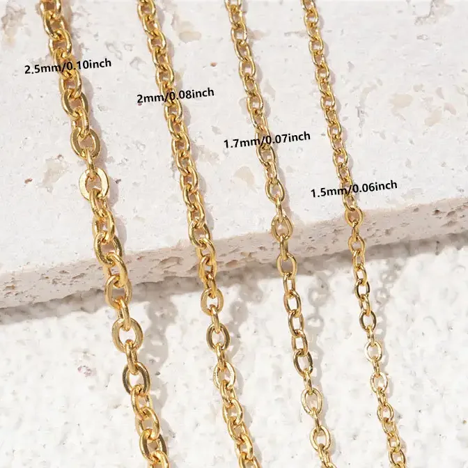 1Pcs Golden Stainless Steel Cable Chain Necklace Bulk 4 e1765873587603