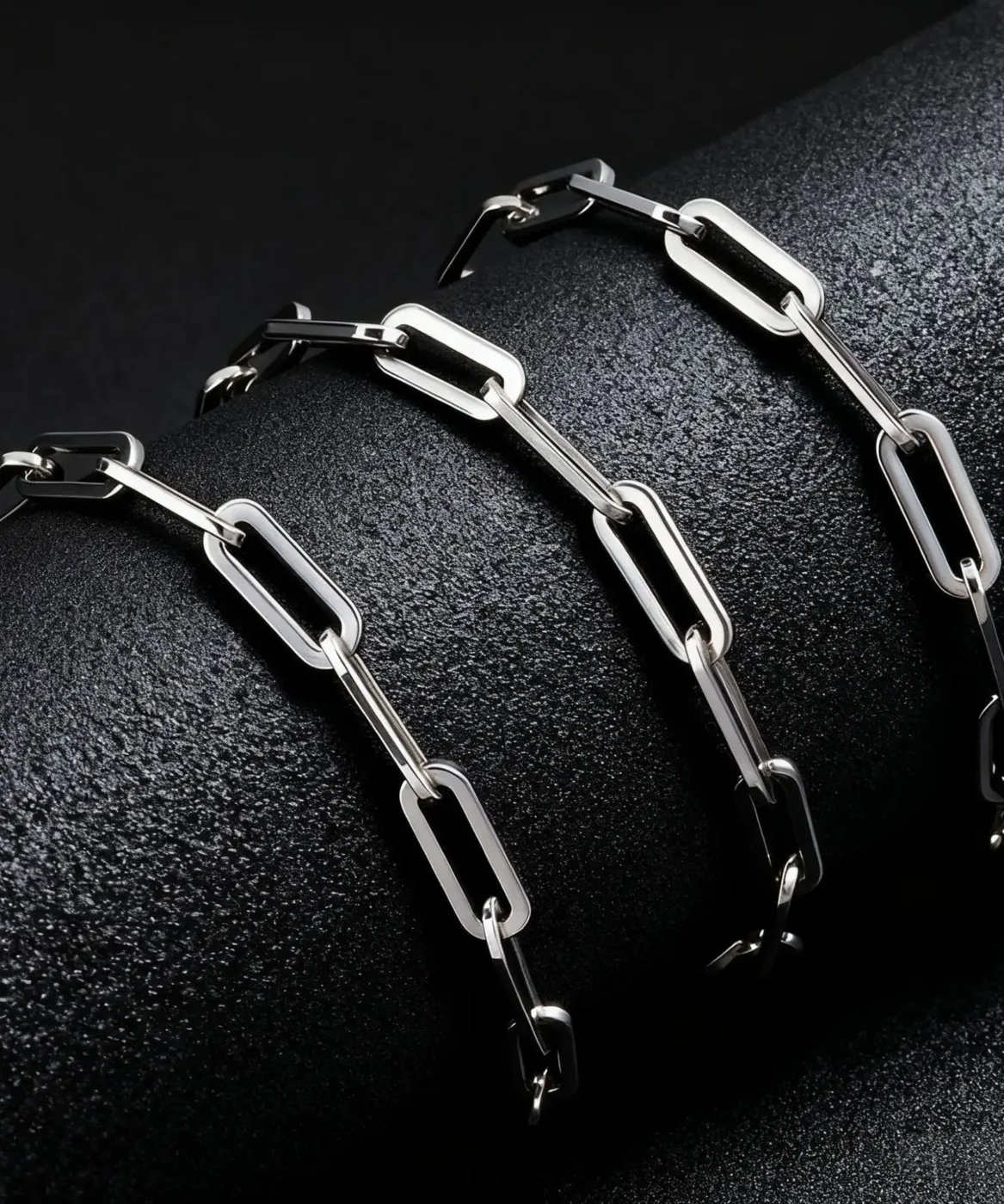 1Pcs Simple Stainless Steel Paperclip Link Chain 3