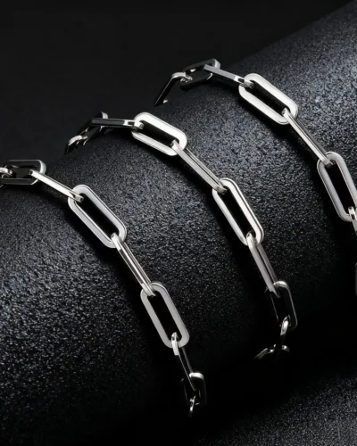 Alternative view of 1Pcs Simple Stainless Steel Paperclip Link Chain