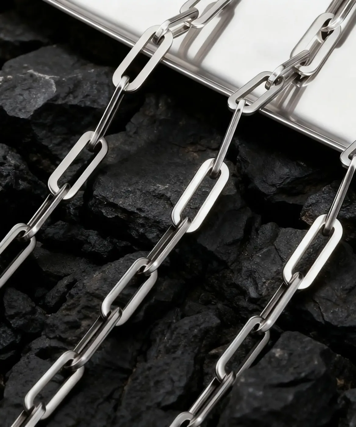 1Pcs Simple Stainless Steel Paperclip Link Chain