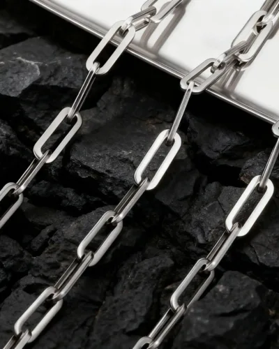 1Pcs Simple Stainless Steel Paperclip Link Chain