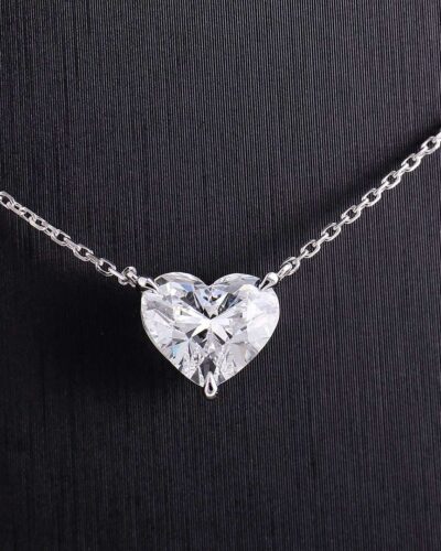 1ct Heart Shaped Lab Created Diamond Necklace