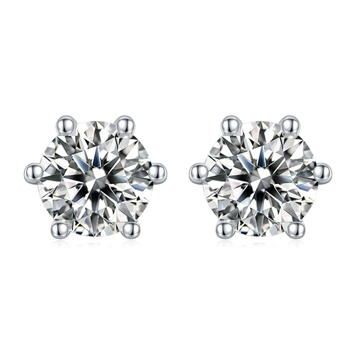 1ct Lab Grown Diamond Studs with 6 Prongs - immagine 7