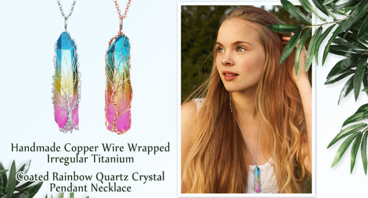 Faceted Rainbow Chakra Gemstone Necklace Crystal Pendant