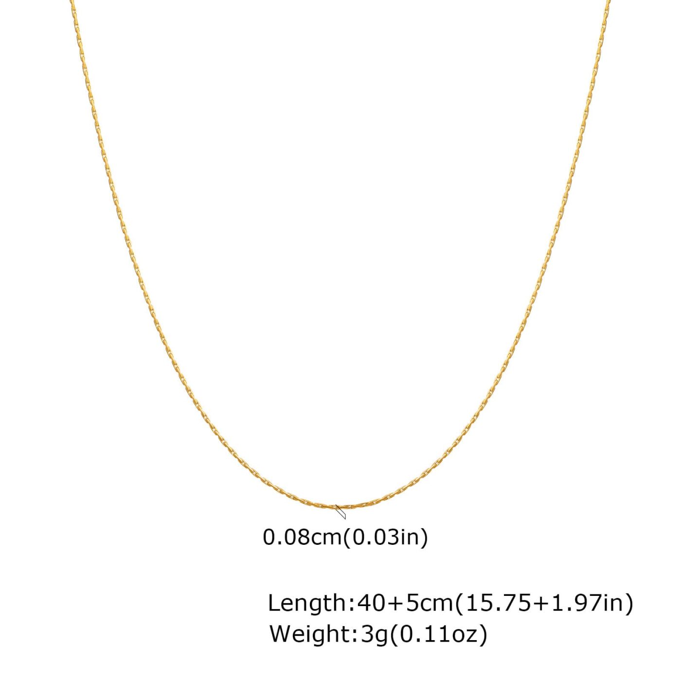 2 1Pcs Delicate Golden Stainless Steel Chain Necklace for Women Daily Wear