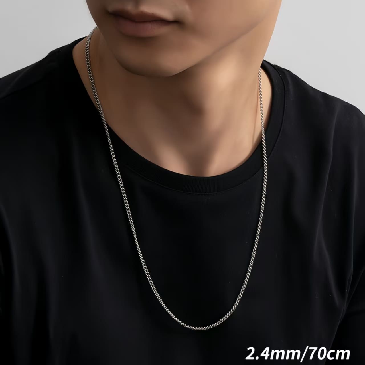 2 3mm Simple Thin Curb Chain Necklace for Men Women