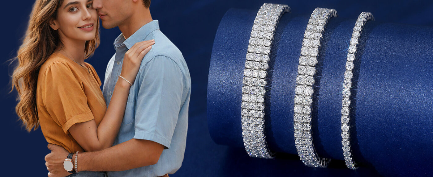 2-5MM Moissanite Tennis Bracelet Sterling Silver Unisex (4)