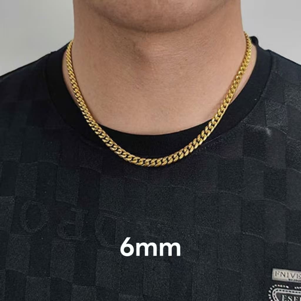 2 6mm Wholesale Hip Hop 18K Gold Plated Cuban Link Chains for Men