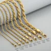 2-8MM 18K Gold Plated Stainless Steel Rope Chains Wholesale