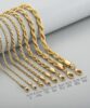 2-8MM 18K Gold Plated Stainless Steel Rope Chains Wholesale