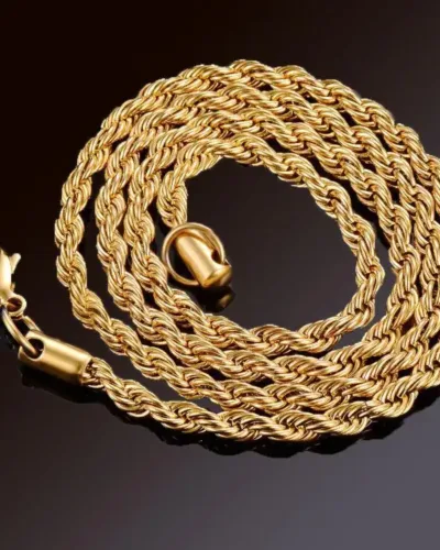 2 8MM 18K Gold Plated Stainless Steel Rope Chains Wholesale1212 7