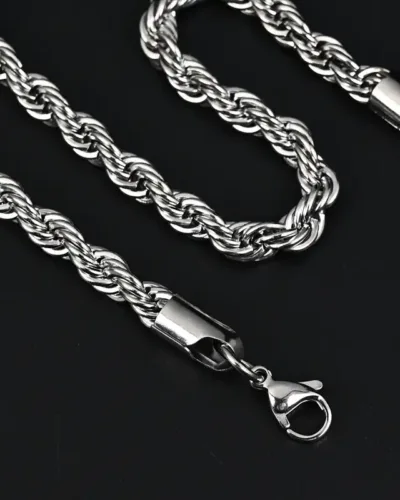 2 8MM Stainless Steel Rope Chain Necklaces Bulk 4