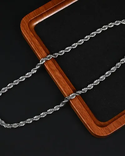 2 8MM Stainless Steel Rope Chain Necklaces Bulk 6