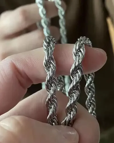 2 8MM Stainless Steel Rope Chain Necklaces Bulk 9