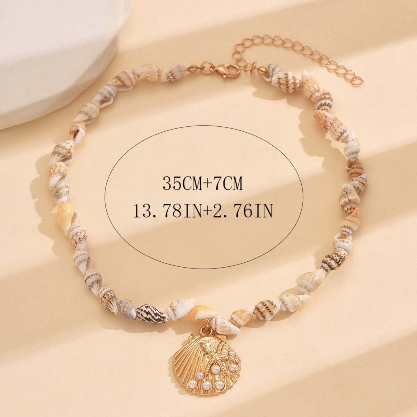 2 Bohemian Starfish Seashell Choker Necklace for Summer Beach
