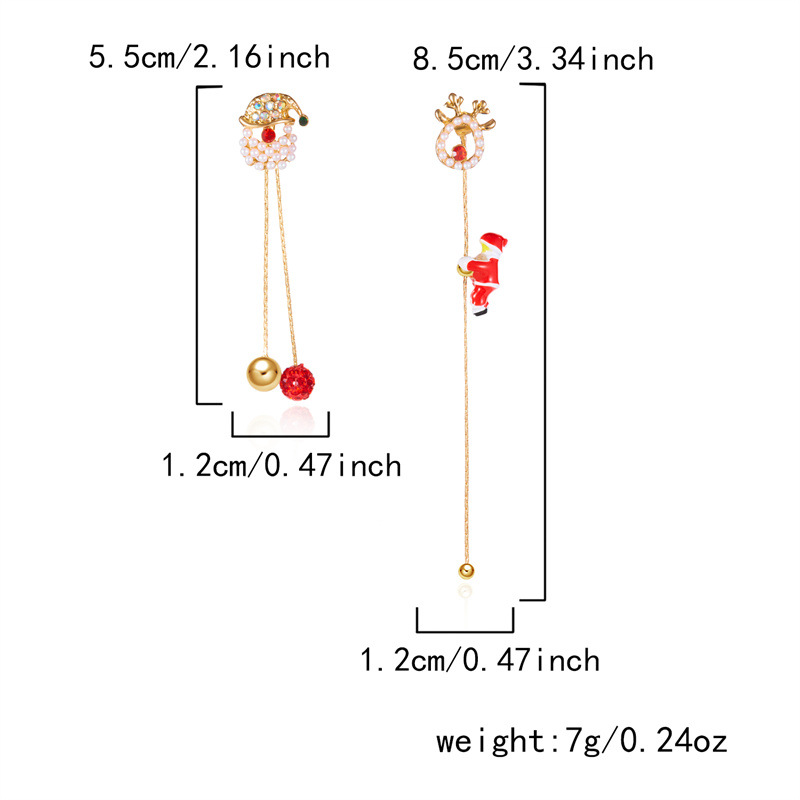 Creative Climbing Santa Claus Long Tassel Dangle Earrings