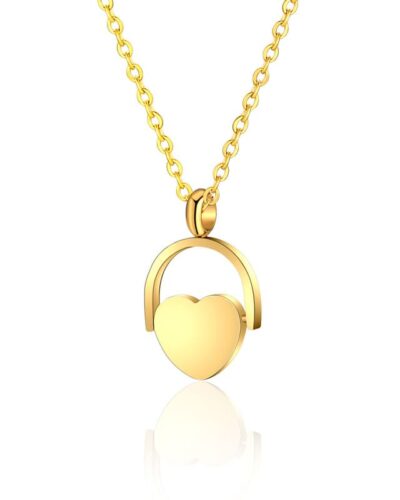 Custom Photo Necklace Heart Pendant Couple