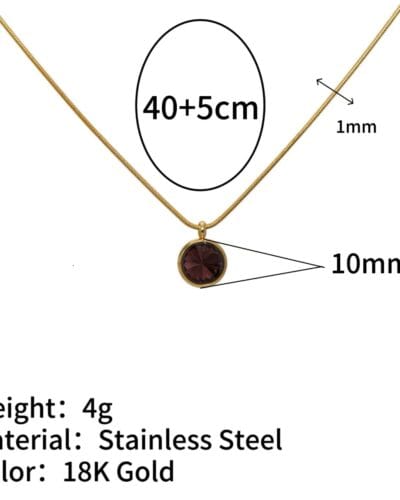 Delicate 18K Gold Plated Family Birthstone Necklace Pendant