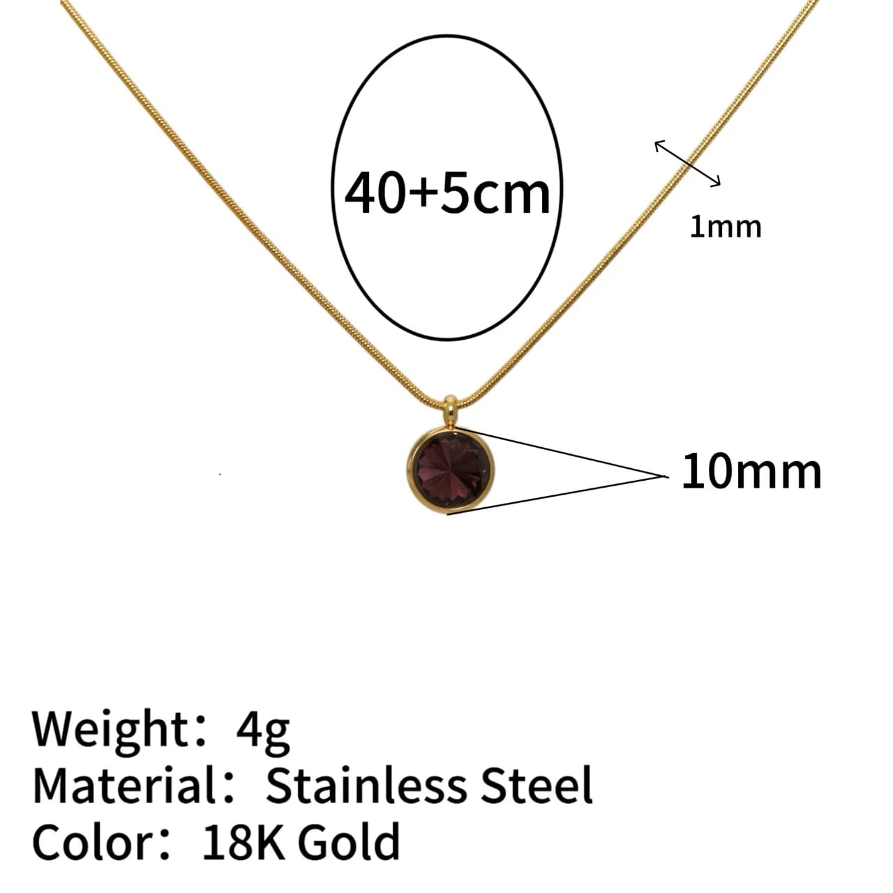 Delicate 18K Gold Plated Family Birthstone Necklace Pendant