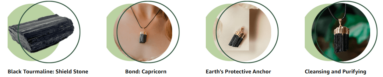 Black Tourmaline Pendant Necklace Unisex