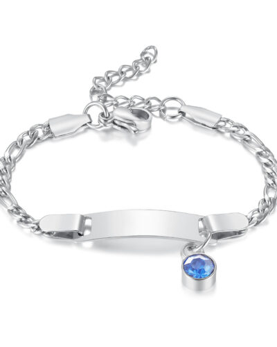Stainless Steel Birthstone Charm Bracelet for Children