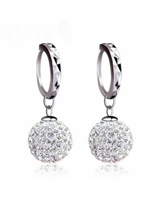 Full Bling Crystal Princess Ball Earrings