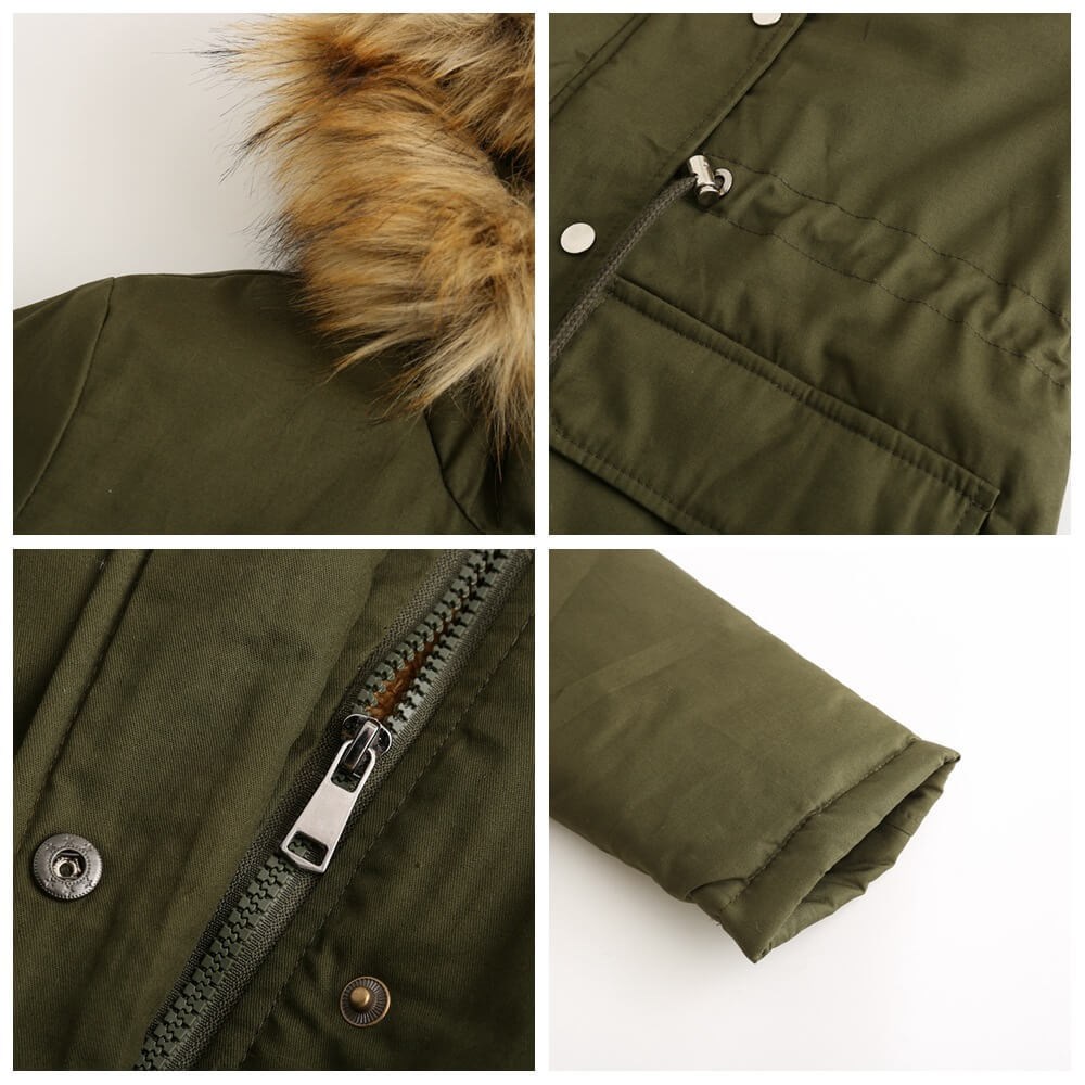 Thicken Fur Lined Jacket Winter Warm Coat For Women (14)