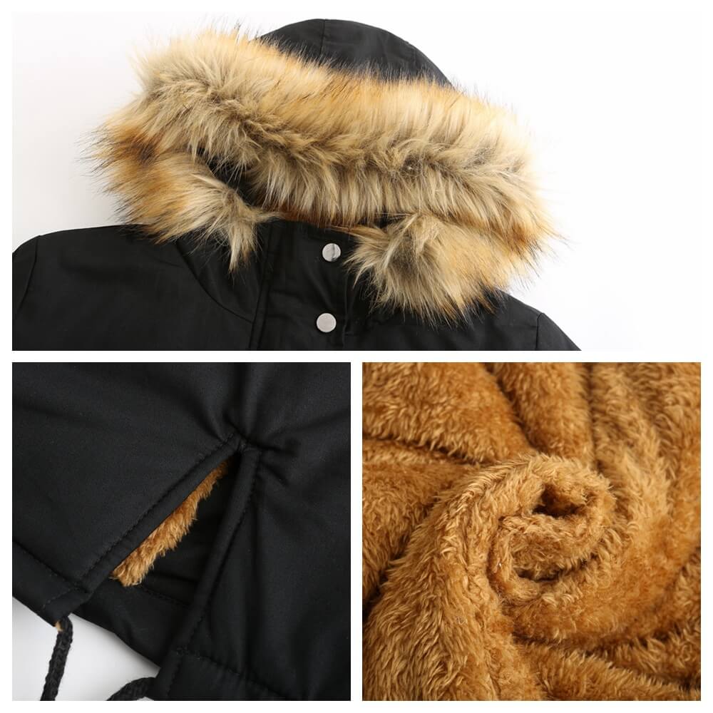 Thicken Fur Lined Jacket Winter Warm Coat For Women (8)