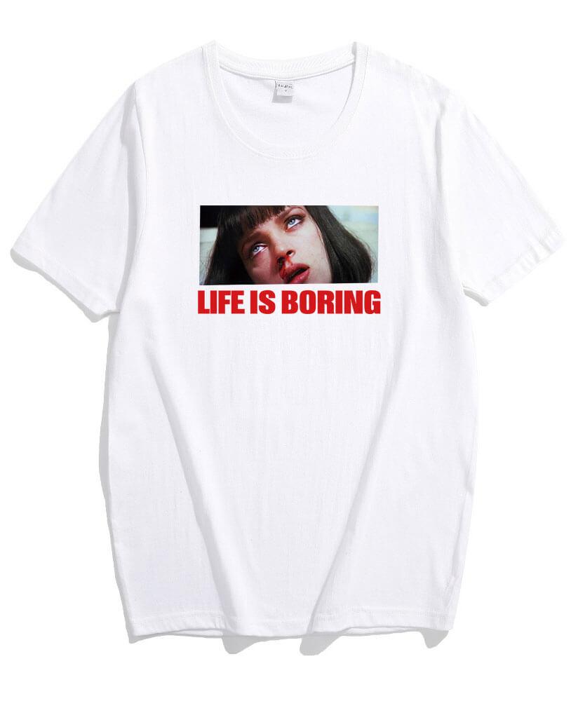 Harajuku “Life is Boring” Printed T-shirt