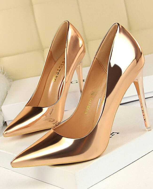 Sexy High Pumps Heels For Women Sparkly Closed Toe Heels