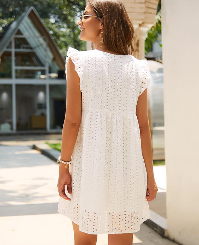 Short Sleeve Prom Floral Lace Dress