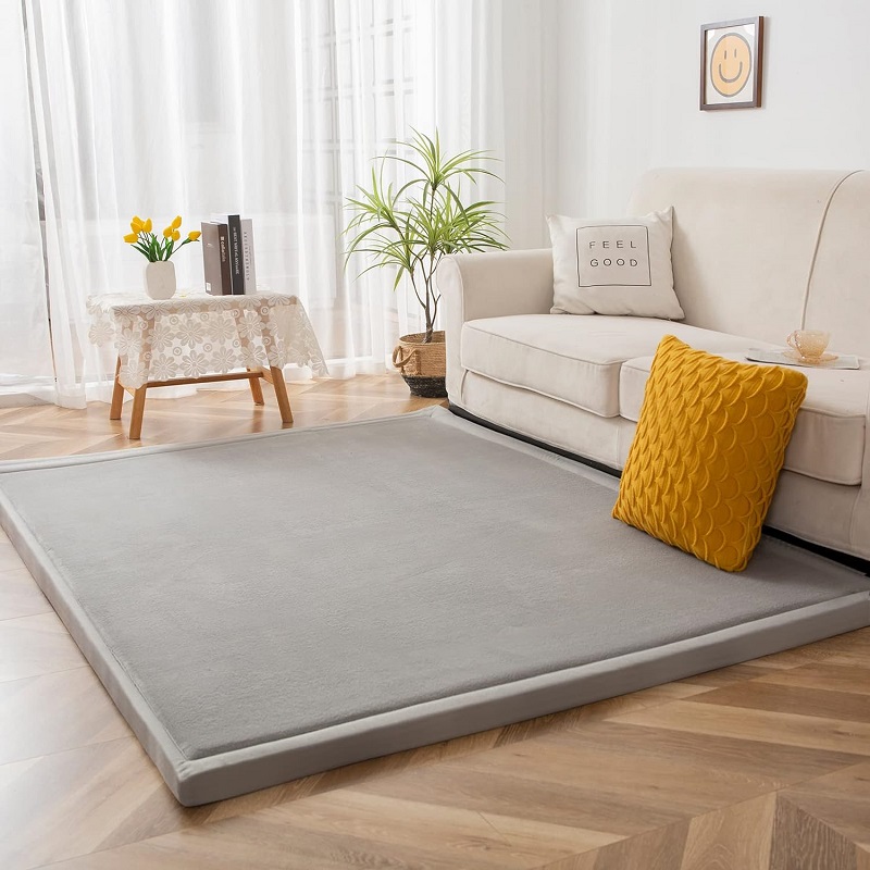Gray Nordic Super Cozy Living Room Rug Solid Color Area Coral Carpets  Memory Foam Mats for Home Bedroom Decoration Kids Yoga Mat