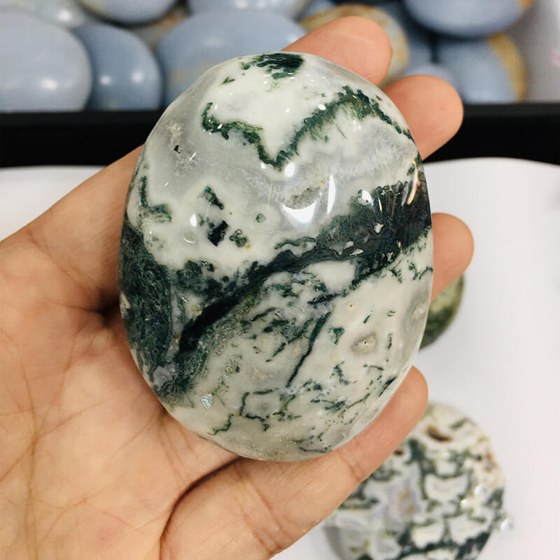 Moss Agate Palm Stone Crystals Wholesale-3