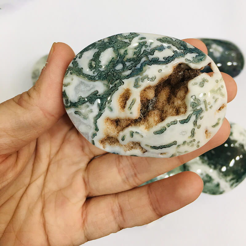 Moss Agate Palm Stone Crystals Wholesale-4