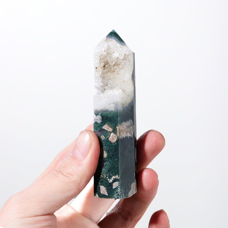 Moss Agate Tower Point Agate Crystal Wholesale-5