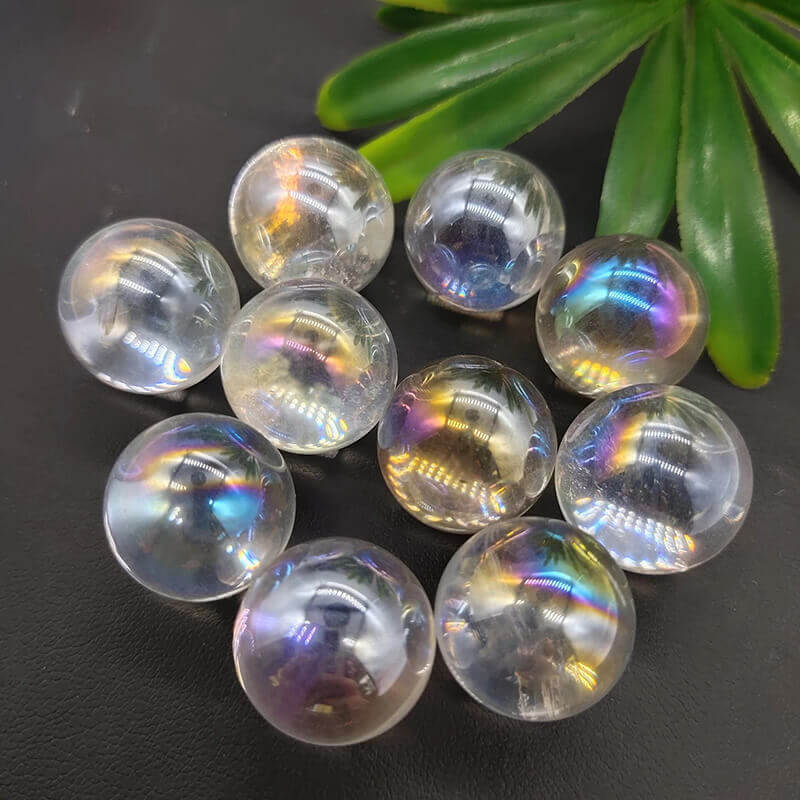 Rainbow Aura Quartz Spheres Bulk-3