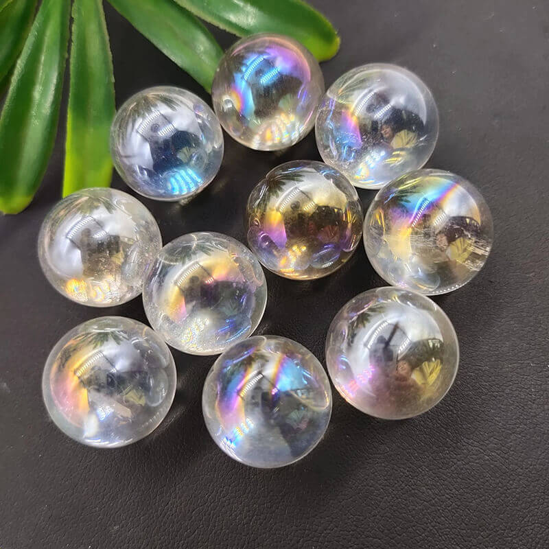 Rainbow Aura Quartz Spheres Bulk-4