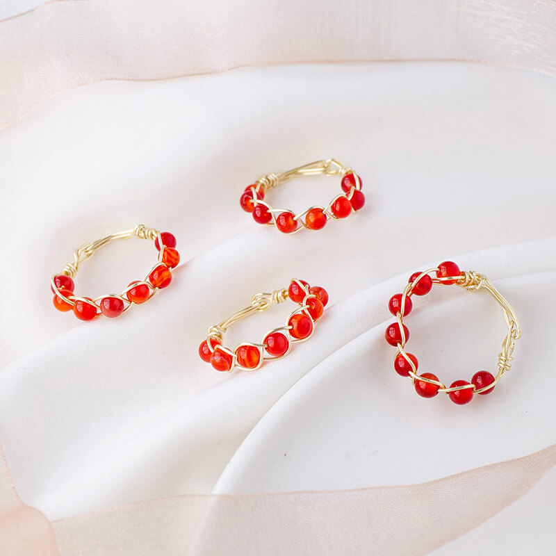 Red Agate Ring Wreath Shape Crystal Wholesale
