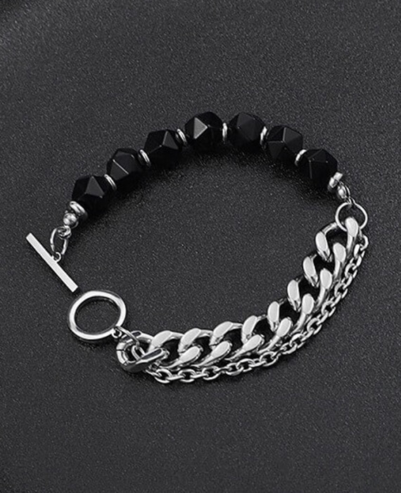 Black Obsidian Irregular Beads Bracelet