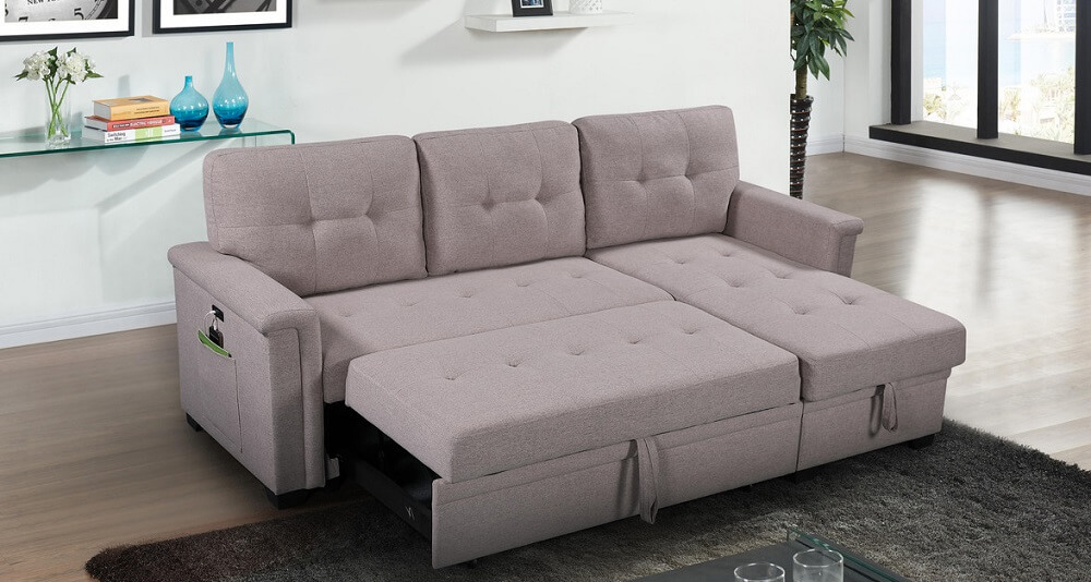 L Shaped Couch Convertible Sectional Couch With Recliner 3