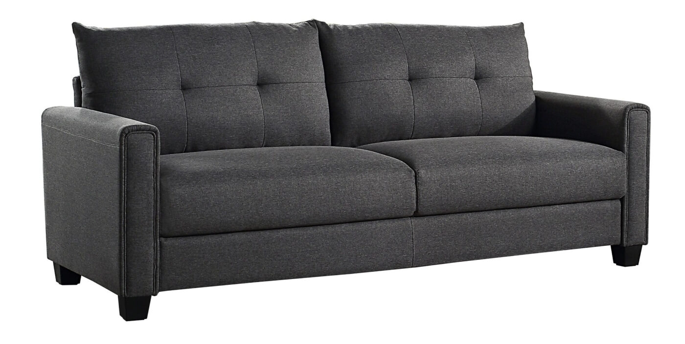 Modern Linen Loveseat Sofa Small Couch For Bedroom (4)
