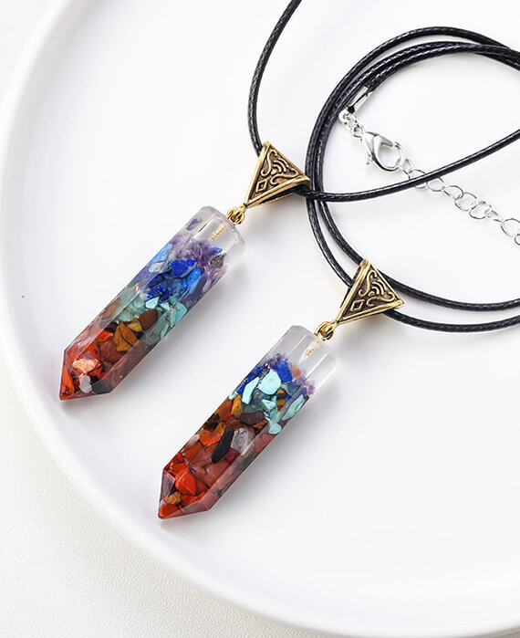 Pointed Tower Necklace Wholesale Leather Cord 2
