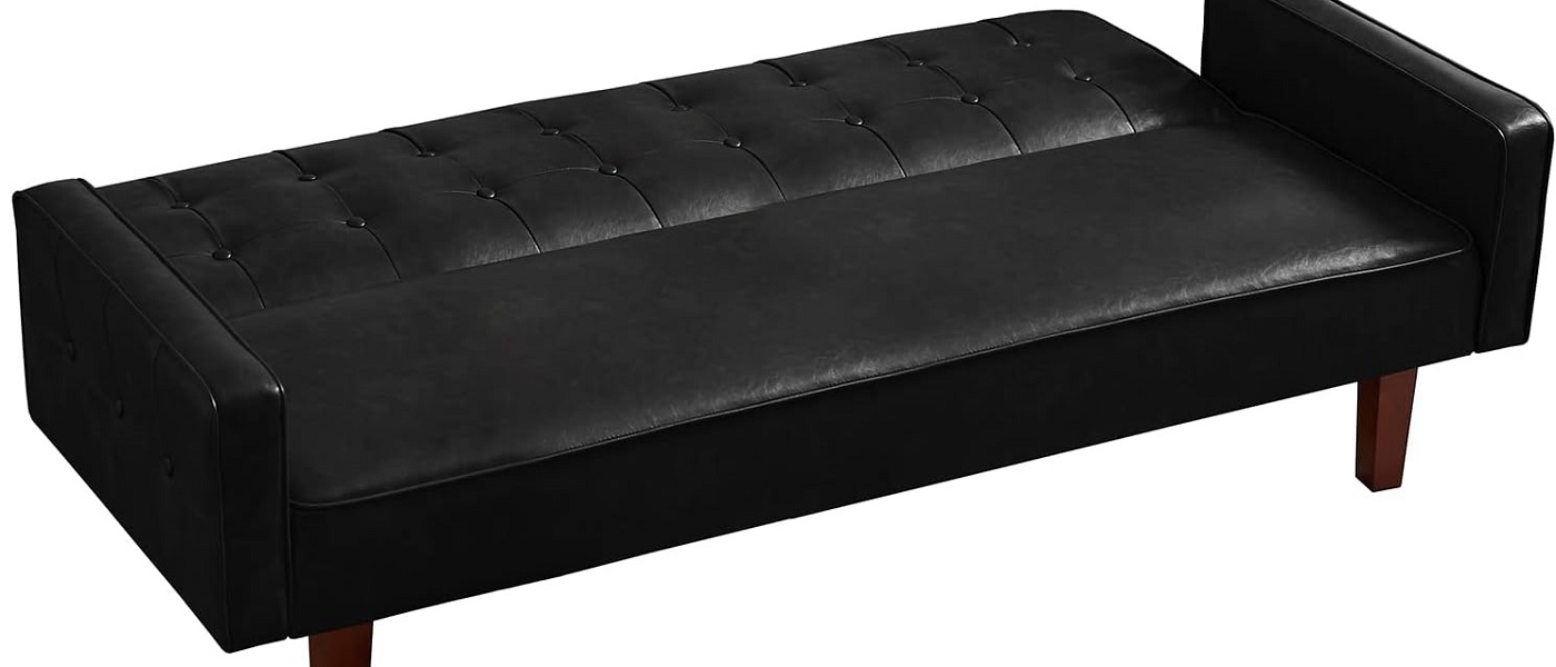 Leather Sleeper Sofa Bed Convertible Futon Couch (5)
