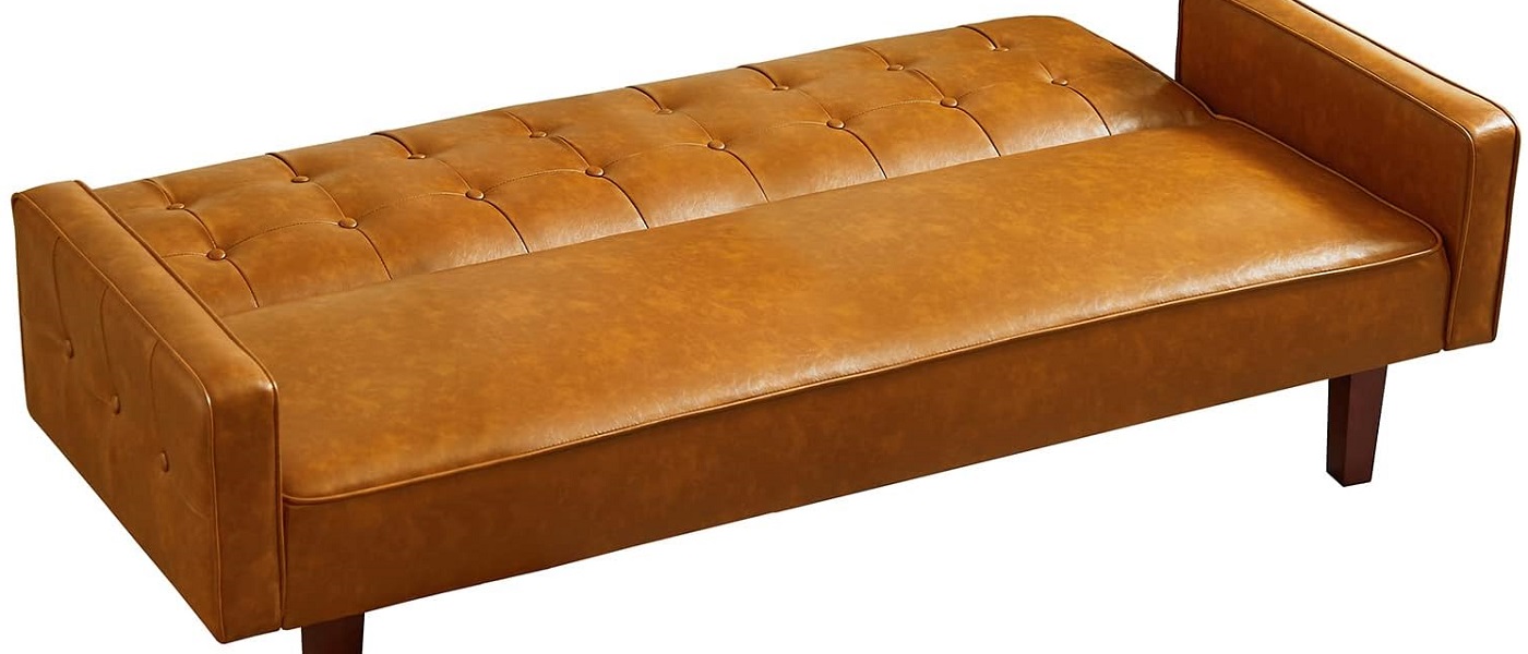 Leather Sleeper Sofa Bed Convertible Futon Couch (6)