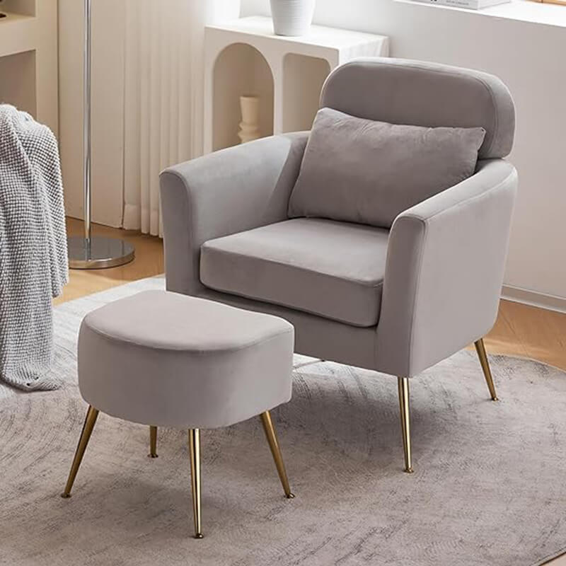 Modern Accent Chair with Ottoman Chair Set 17