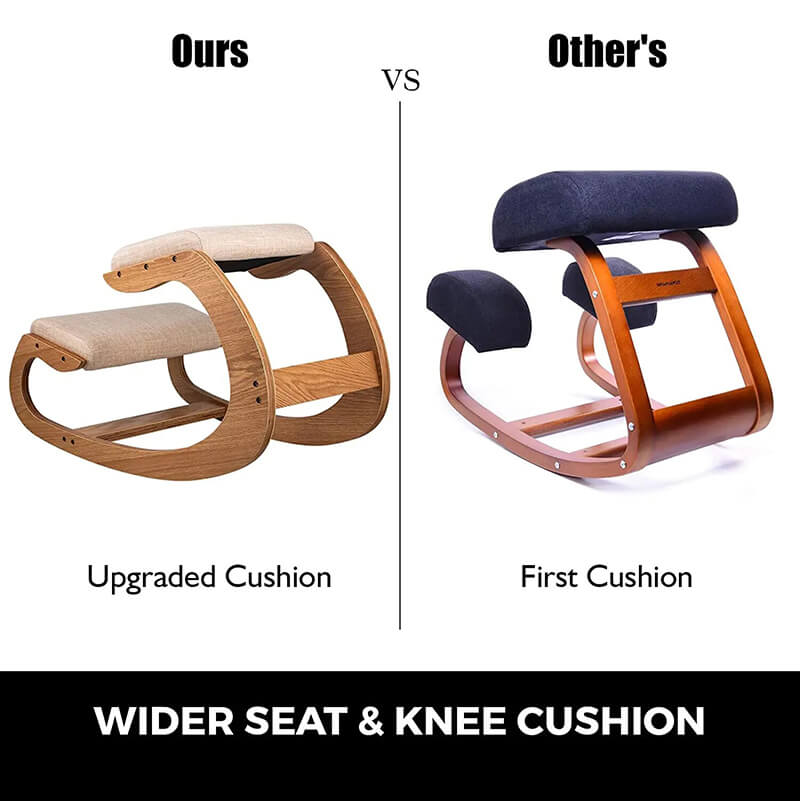 Ergonomic Kneeling Chair Wooden Rocking Chair Stool Correct Posture 2