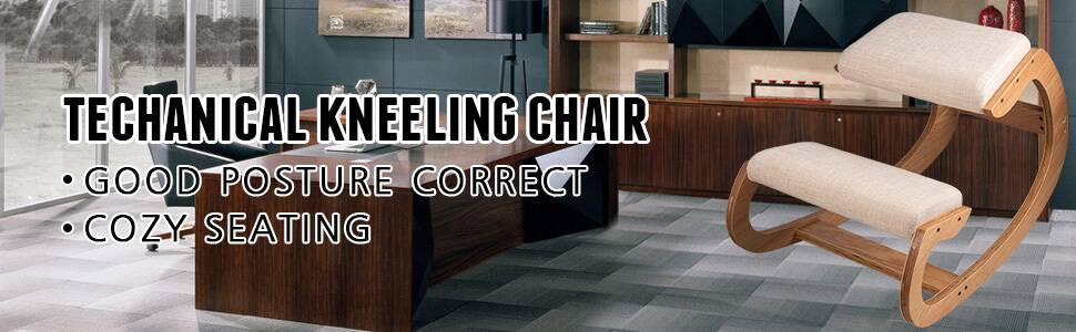 Ergonomic Kneeling Chair Wooden Rocking Chair Stool Correct Posture 7