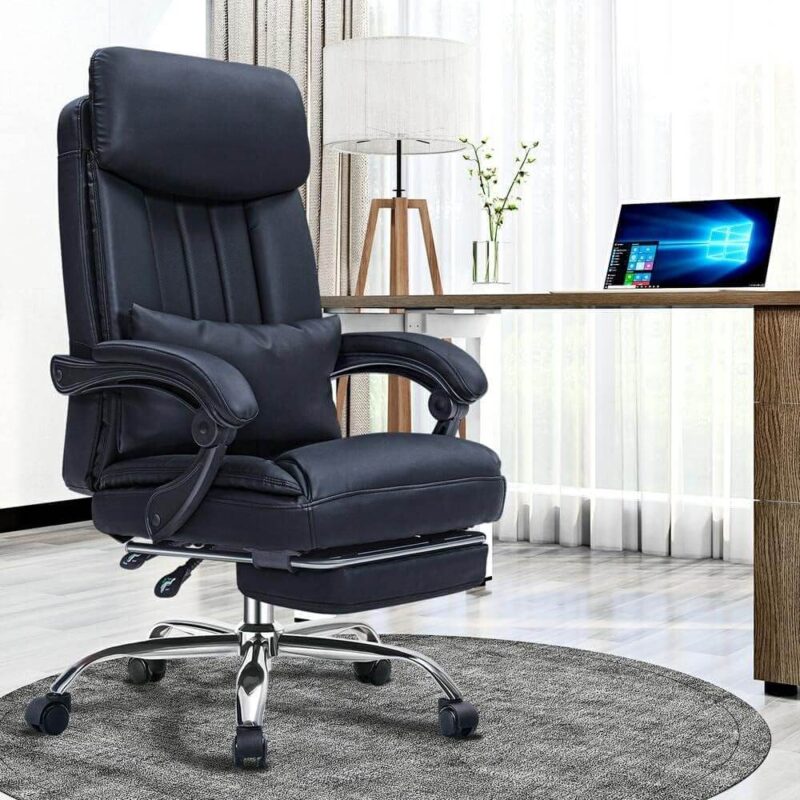 Office Chair with Lumbar Support and Footrest 1