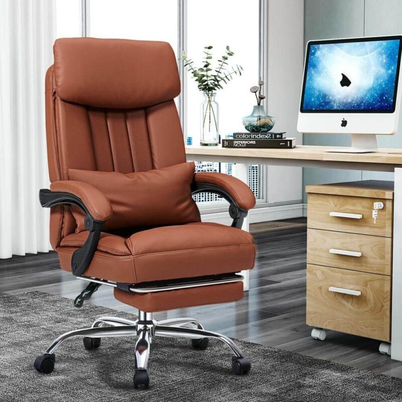 Office Chair with Lumbar Support and Footrest 10